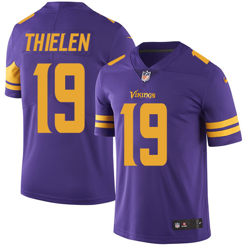 Minnesota Vikings #19 Limited Adam Thielen Purple Nike NFL Men Jersey Rush Vapor Untouchable->minnesota vikings->NFL Jersey
